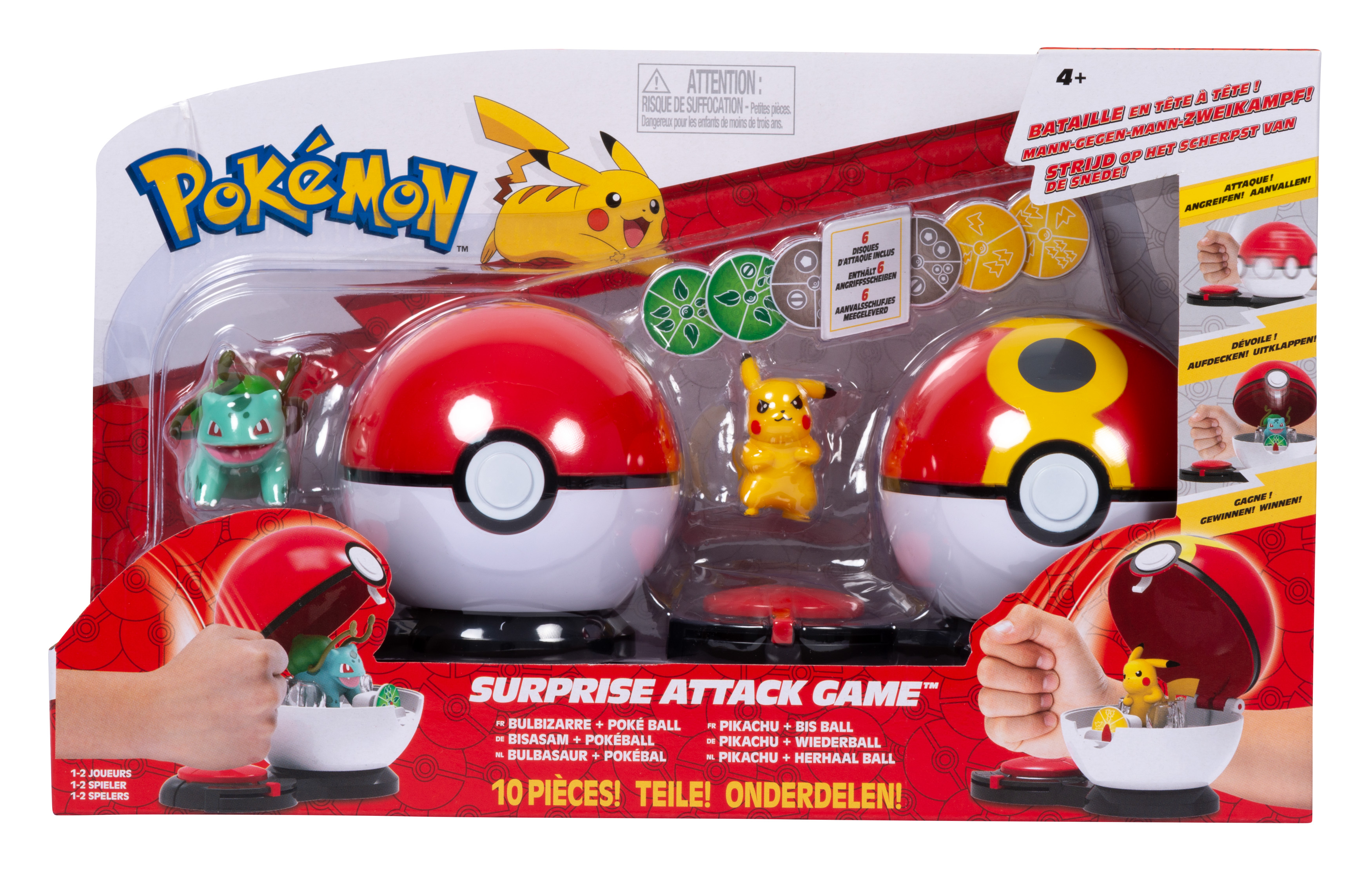 Pokémon Surprise Attack Game - Battle A (Pikachu + Bisasam)